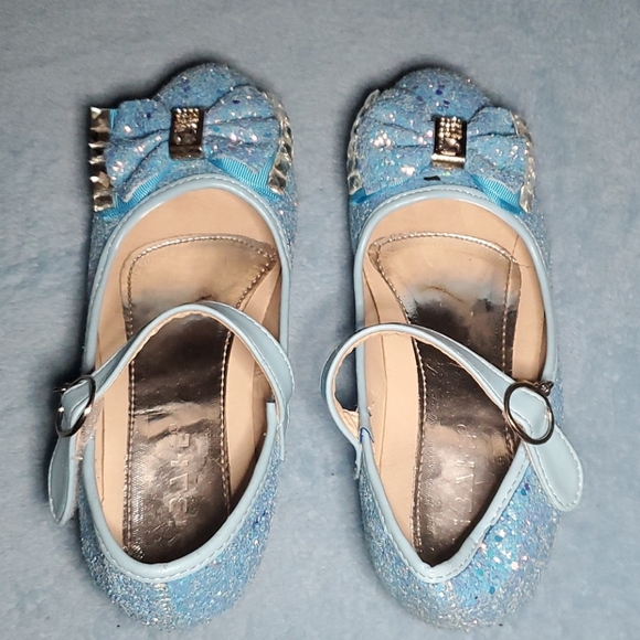 Girls blue glitter dress shoe - Picture 2 of 4